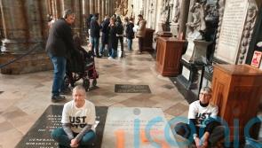 Just Stop Oil supporters spray-paint ‘1.5 is dead’ on Charles Darwin’s grave
