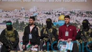 Israel receives three hostages after Hamas releases them to Red Cross in Gaza