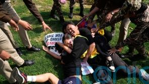 Tibetans scuffle with police outside Chinese embassy in Indian capital