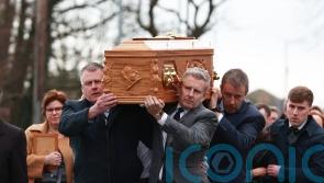 Patrick Kielty carries mother’s coffin as mourners gather for funeral