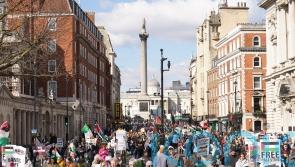 Palestine supporters march through central London