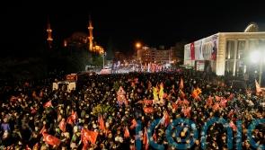 Thousands rally outside Istanbul city hall for second night over mayor’s arrest