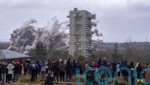 Hundreds turn out for Glasgow high rise demolitions