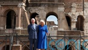 King and Queen join tourists on visit to Colosseum