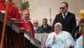 Convalescing Pope wishes faithful well in Palm Sunday appearance