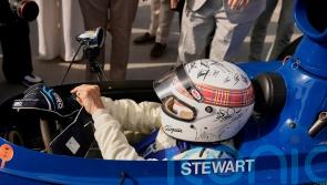 Sir Jackie Stewart drives F1 car one last time in support of dementia charity