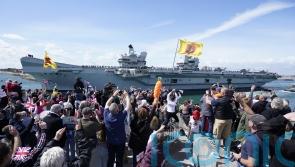 Crowds wave off Navy flagship as it sets sail for Indo-Pacific
