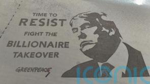 Donald Trump protest art created on beach near Turnberry golf resort