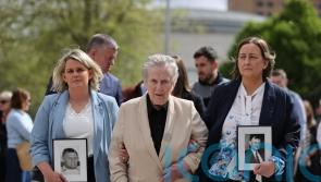 Irish deputy leader Harris meets with family of Sean Brown