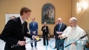 World number one Jannik Sinner meets tennis fan Pope Leo XIV