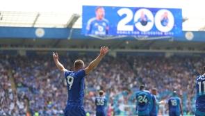 Jamie Vardy scores 200th Leicester goal in 500th and final appearance for Foxes