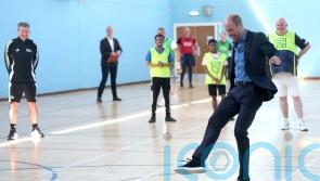William shows off football skills in partnership with Street Soccer Scotland