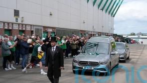 Fans applaud as Sir Tom Farmer’s hearse passes Easter Road