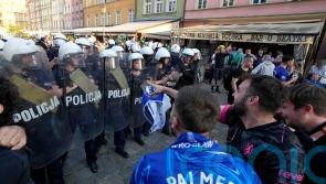 Police use water cannon on fans after trouble ahead of Chelsea-Betis final