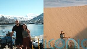 Couple cycling across the world say spending 10,000 miles in the saddle together means you ‘have to be a team’