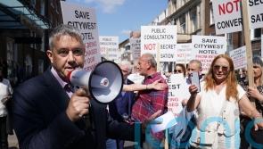 Row breaks out at protest over Government plans to buy CityWest Hotel