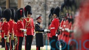 King presents new Colours to Coldstream Guards at Windsor Castle