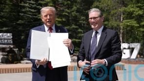 UK-US trade deal is ‘done’, Donald Trump says as he meets Keir Starmer at G7