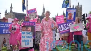 Campaigners for and against assisted dying make feelings known at Westminster