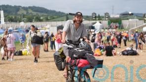 Musician ’emotional’ after arriving at Glastonbury following 650-mile bike ride