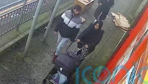 Man seen on CCTV calmly walking in city after killing wife as she pushed pram