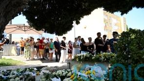 Family and friends gather at Diogo Jota’s wake as queue forms outside chapel