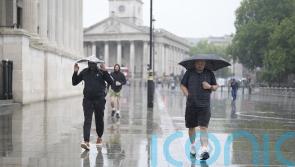 Heavy showers hit parts of UK after thunderstorm warning issued