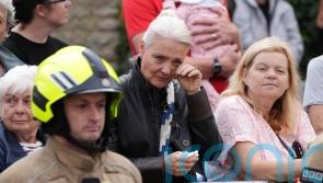 Fire crews and mourners line streets to honour fallen firefighter Martyn Sadler