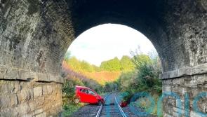 Rail disruption after train crashes on to track