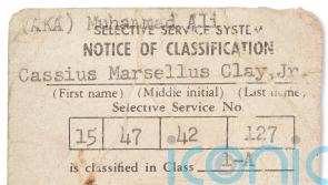 Muhammad Ali’s unsigned draft card to be auctioned