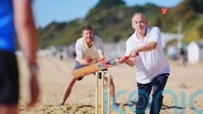 Ed Davey plays cricket at the beach on last day of Lib Dem party conference