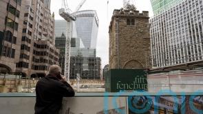 Medieval church tower suspended 45ft above ground as part of City project