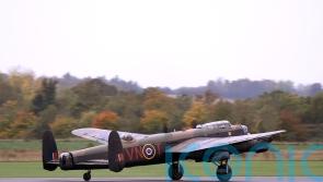 UK’s last flying Lancaster bomber touches down for maintenance work