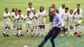Prince of Wales celebrates penalty at world famous Maracana stadium