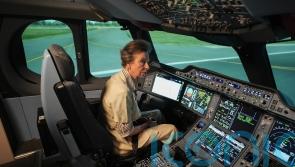 Anne straps into pilot’s seat to test Airbus flight simulator in Singapore