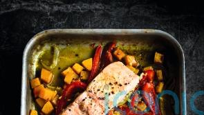 Clare Mosley’s spicy salmon and butternut squash traybake