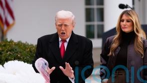 Trump makes dig about Biden as he pardons Thanksgiving turkeys