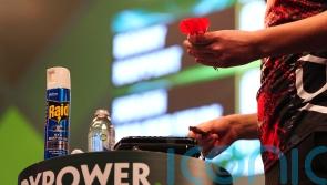 Jurjen van der Velde comes prepared for battle with Ally Pally wasp