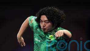 Motomu Sakai struts his stuff before cruising through at Alexandra Palace