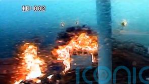 Video shows the moment two ships were engulfed by fire in deadly collision