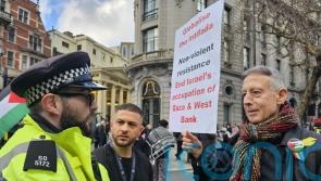 Peter Tatchell arrested at London Palestine march over &lsquo;intifada&rsquo; placard
