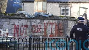 &lsquo;Not our King&rsquo; graffiti sprayed on cathedral in Wales ahead of Charles visit
