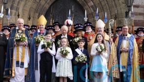 King presents Maundy gifts as service is held in Wales for only the second time