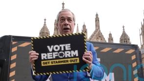 Nigel Farage unveils &lsquo;Vote Reform. Get Starmer out&rsquo; slogan