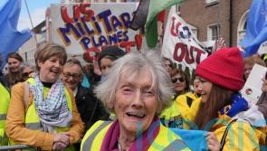 91-year-old woman walks 220km to protest over US military at Co Clare airport