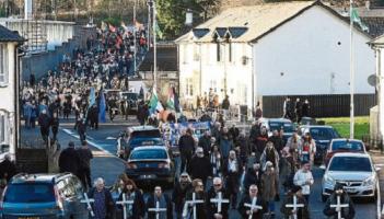 53 anniversary march makes its way down Brandywell Avenue.