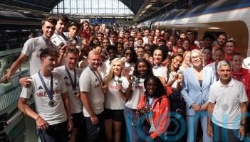 Team GB stars greeted by adoring fans on return home from Paris Olympics