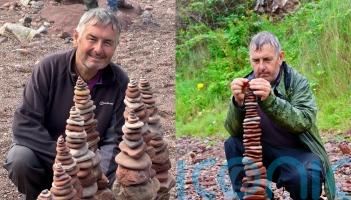 ‘They disappear like magic dust’: Welsh artist makes beach sculptures that are ‘obliterated’ by the tide