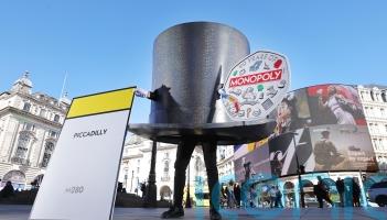 Giant Monopoly ‘top hat’ roams London’s streets to celebrate new 50p coins
