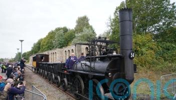 Steam enthusiasts line tracks to watch newly restored replica of Locomotion No.1